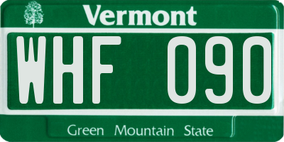 VT license plate WHF090