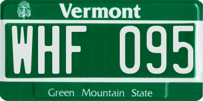 VT license plate WHF095