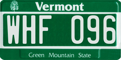 VT license plate WHF096