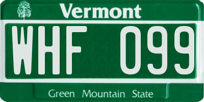 VT license plate WHF099