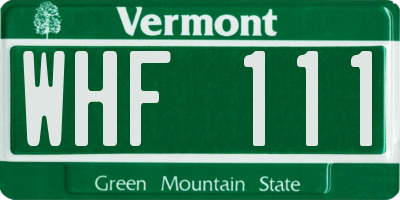 VT license plate WHF111