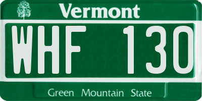 VT license plate WHF130