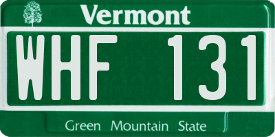 VT license plate WHF131