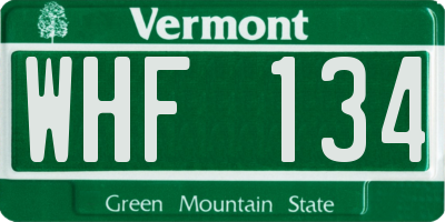 VT license plate WHF134