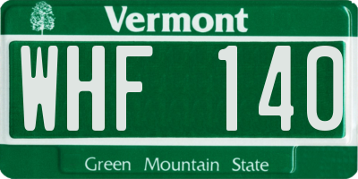 VT license plate WHF140
