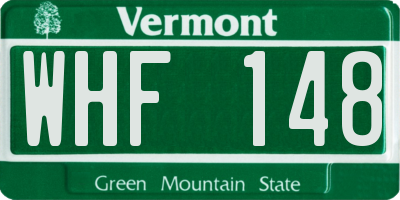 VT license plate WHF148