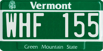 VT license plate WHF155