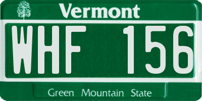VT license plate WHF156