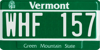 VT license plate WHF157