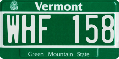 VT license plate WHF158
