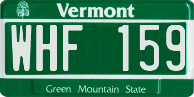 VT license plate WHF159
