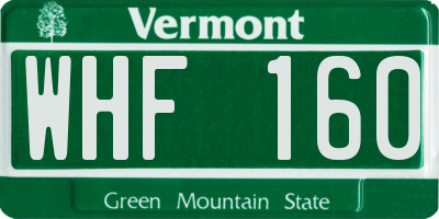 VT license plate WHF160