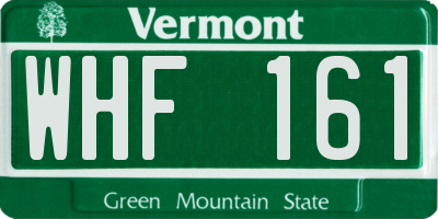 VT license plate WHF161