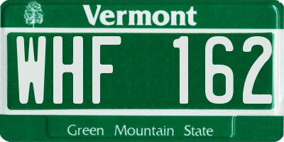 VT license plate WHF162