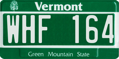 VT license plate WHF164