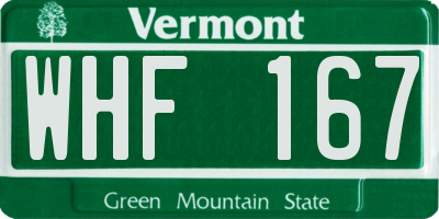 VT license plate WHF167