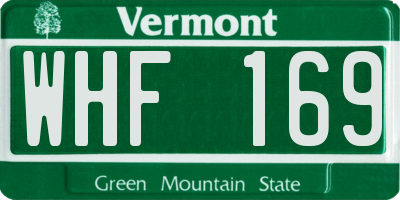 VT license plate WHF169