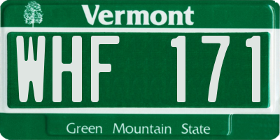 VT license plate WHF171