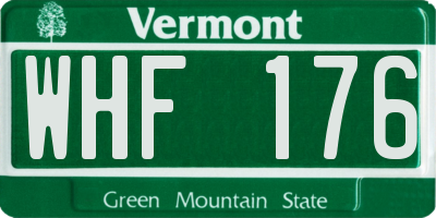 VT license plate WHF176