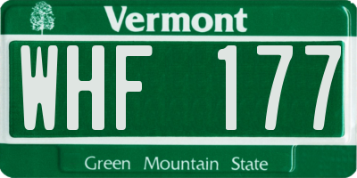 VT license plate WHF177