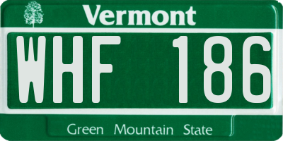 VT license plate WHF186