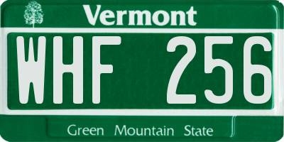 VT license plate WHF256