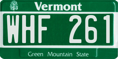 VT license plate WHF261