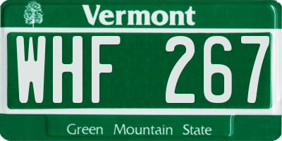 VT license plate WHF267