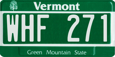 VT license plate WHF271