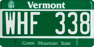 VT license plate WHF338