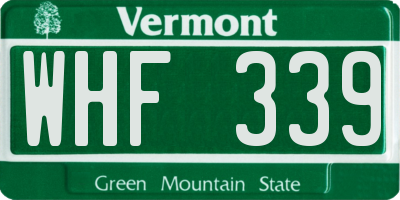 VT license plate WHF339
