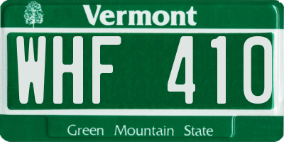 VT license plate WHF410
