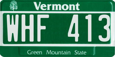 VT license plate WHF413