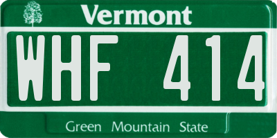 VT license plate WHF414