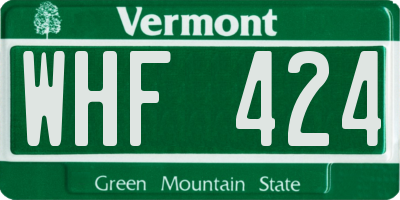 VT license plate WHF424