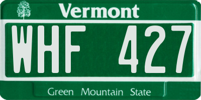 VT license plate WHF427