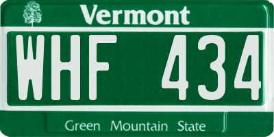 VT license plate WHF434
