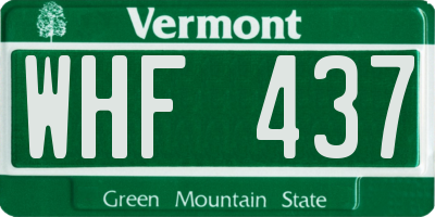 VT license plate WHF437