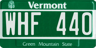 VT license plate WHF440