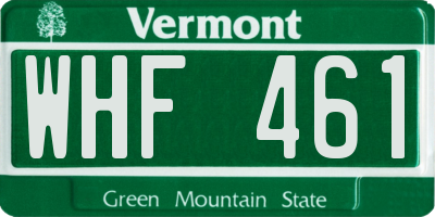 VT license plate WHF461