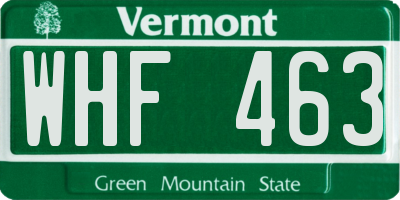 VT license plate WHF463