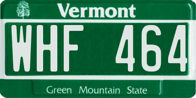 VT license plate WHF464