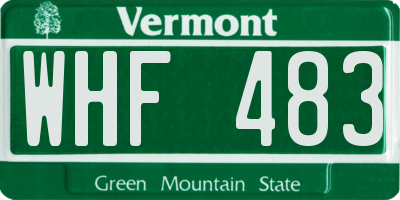 VT license plate WHF483