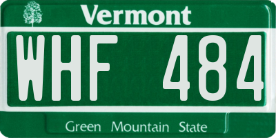 VT license plate WHF484