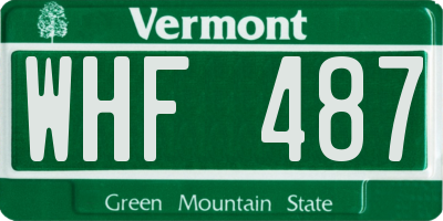 VT license plate WHF487