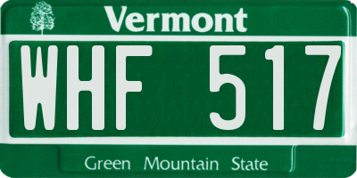 VT license plate WHF517
