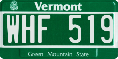 VT license plate WHF519