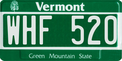 VT license plate WHF520
