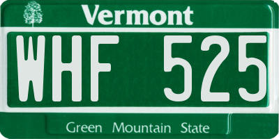 VT license plate WHF525