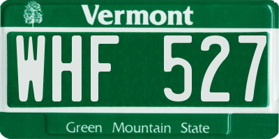VT license plate WHF527